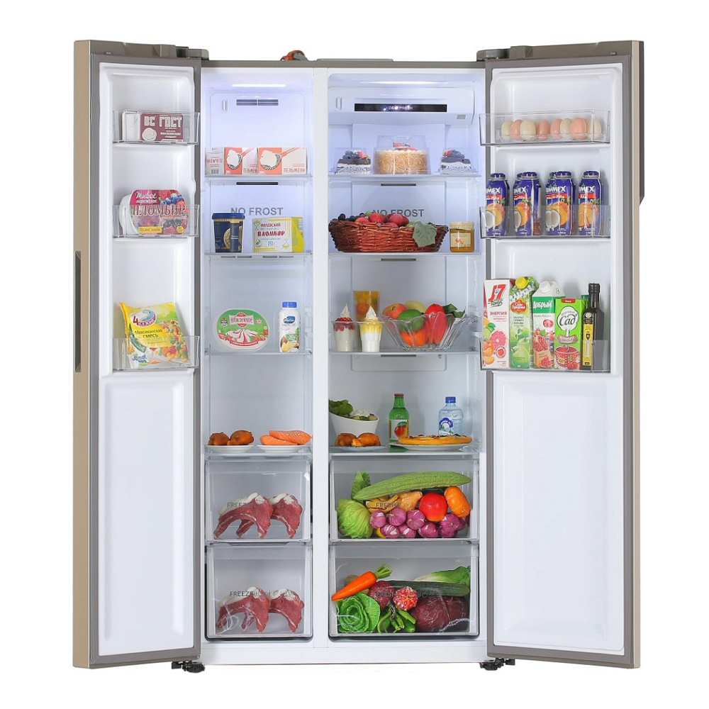 Frigider Side-by-Side Haier HRF-541DG7RU / 504 l / 177.5 cm / A+ / Auriu photo 2