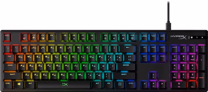 Клавиатура проводная  HyperX Alloy Origins Black (HX-KB6RDX-RU)HyperX Red keys 