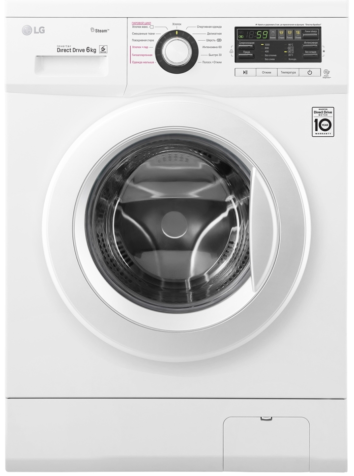 Стиральная машина LG FH0M7NDS6 6 кг / 1000 об/мин / A+++ / Белый photo 1 Стиральная машина LG FH0M7NDS6 6 кг / 1000 об/мин / A+++ / Белый photo 1