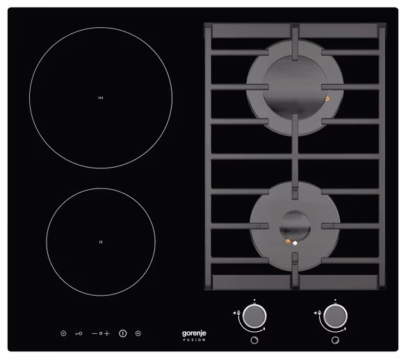Plita combinata incorporabila Gorenje ITG623USC, 4 arzatoare, Negru 
