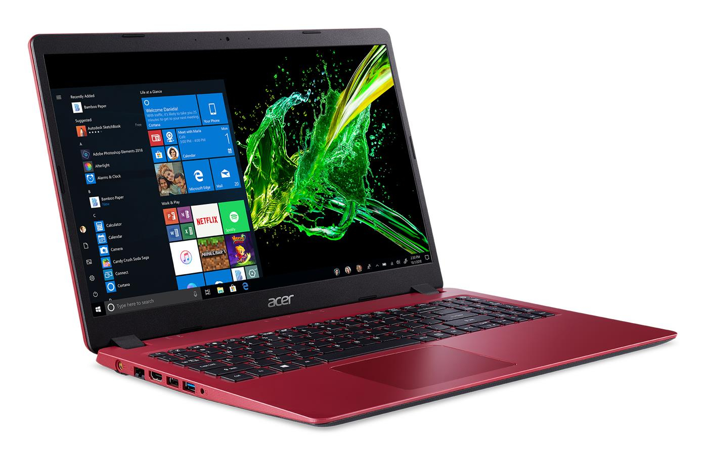 Ноутбук Acer Персональный Aspire 3 Aspire A315-54-38SE 15.6” / 4 ГБ / 128 ГБ / Core i3 / UHD Graphics 620 / Красный photo 2