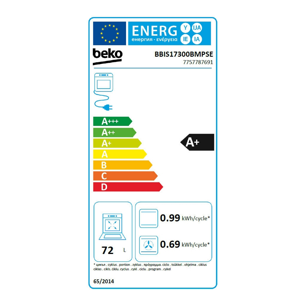 Cuptor electric incorporabil Beko BBIS17300BMPSE / 72 l. / A+ / Negru photo 7