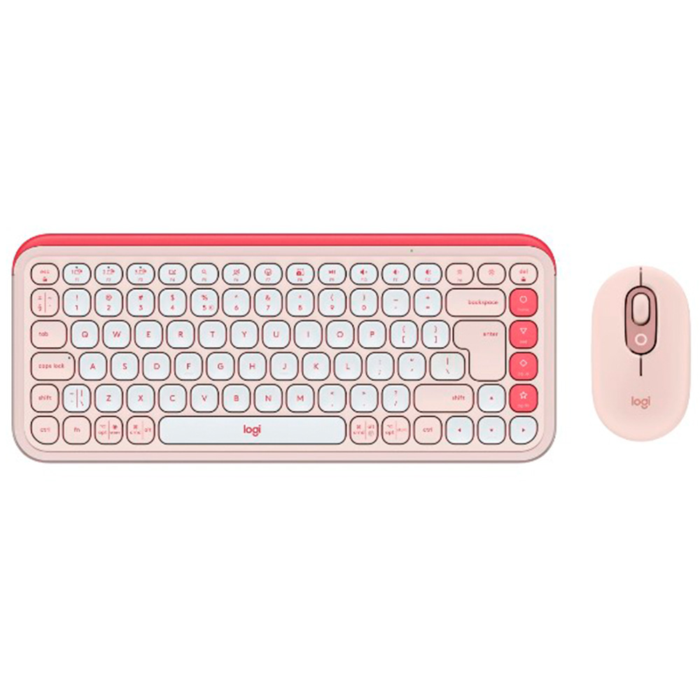 Клавиатура + мышь беспроводная Logitech POP ICON COMBO ROSE (920-013142) / Мембранная photo 1