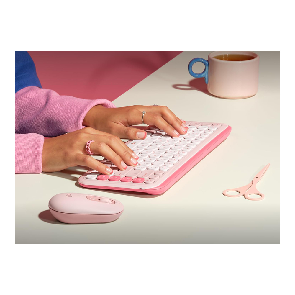 Клавиатура + мышь беспроводная Logitech POP ICON COMBO ROSE (920-013142) / Мембранная photo 6