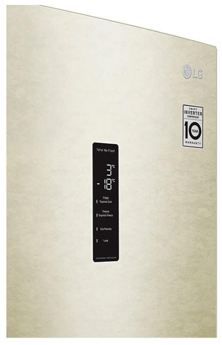 Frigider cu congelator jos LG GAB509MESL, 384 l, 203 cm, A+, Bej