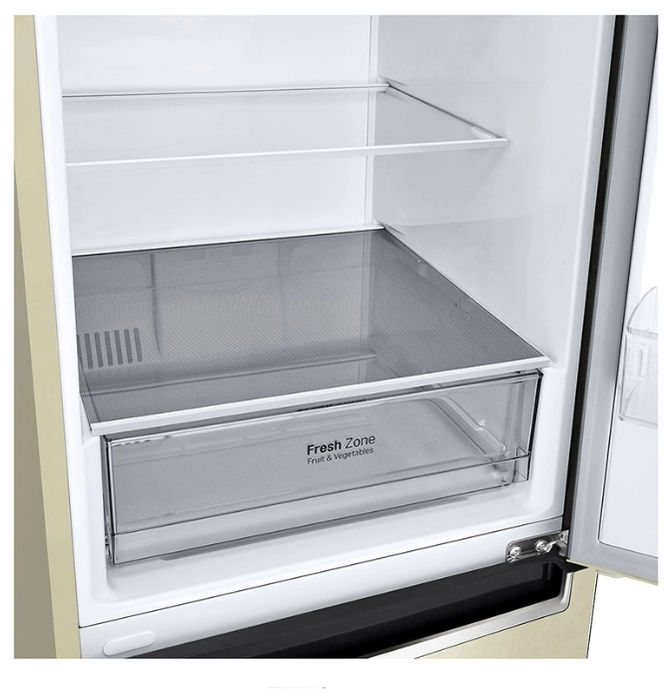 Холодильник с нижней морозильной камерой LG GAB509MESL, 384 л, 203 см, A+, Бежевый