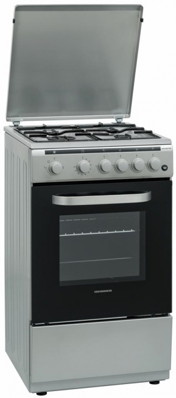 Газовая плита Heinner HFSC-V60LITGSL / 4 конфорок / 50 см / Серебристый photo 1 Газовая плита Heinner HFSC-V60LITGSL / 4 конфорок / 50 см / Серебристый photo 1