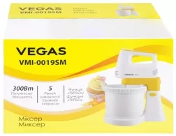 Mixer Vegas VMI-0019SM, 200 W, 5 trepte viteza, Alb
