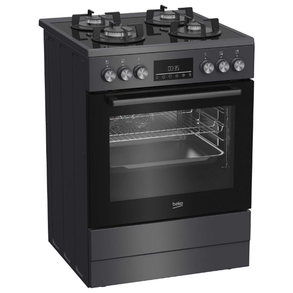 Газовая плита Beko FBM62330GADSN / 4 конфорок / 60 см / Антрацит photo 2