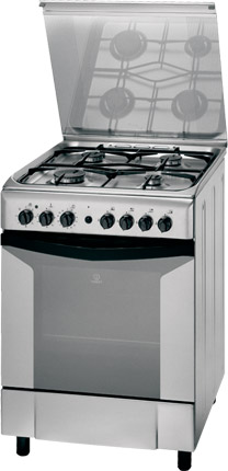 Газовая плита Indesit K6G52SXsp / 4 конфорок / 60 см / Нержавеющая сталь photo 1