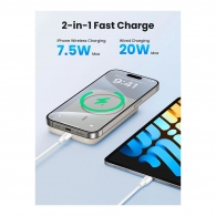 Внешний аккумулятор Ugreen Mini Magnetic Wireless Qi 10000mAh, 20W with cable Type-C, (35341), Beige thumbnav 2