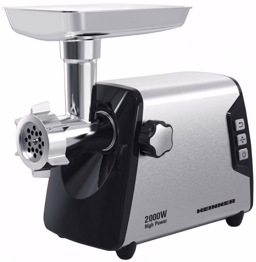 Tocator de carne Heinner HMGY2000SS, 3 kg/min, 2000 W, Inox