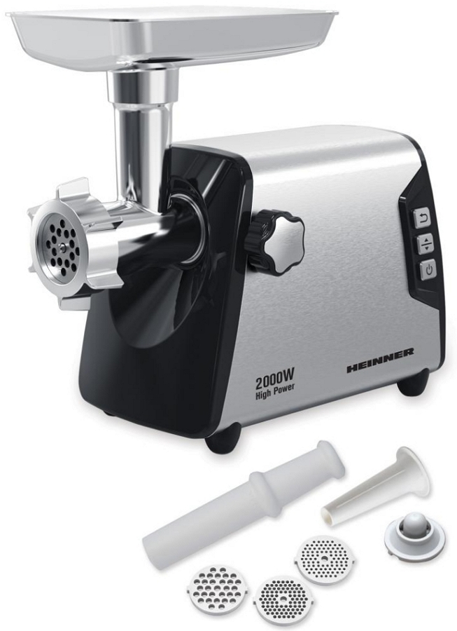 Tocator de carne Heinner HMGY2000SS, 3 kg/min, 2000 W, Inox photo 2
