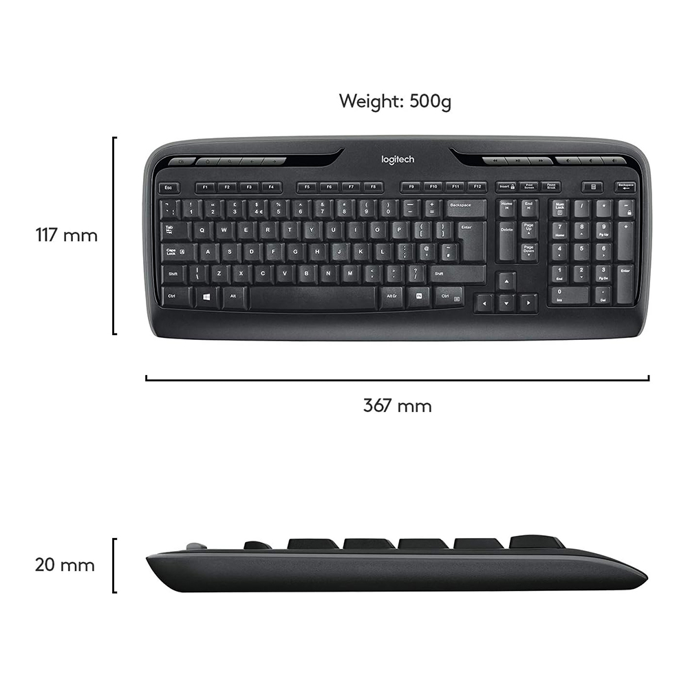 Клавиатура + мышь беспроводная Logitech MK330 / Мембранная photo 8