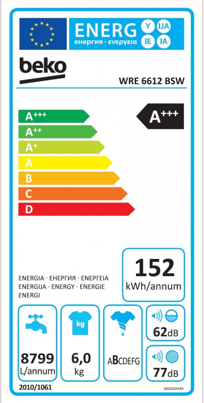 Masina de spalat Beko WRE6612BSW 6 kg / 1200 rot/min / A+++ / Alb photo 3