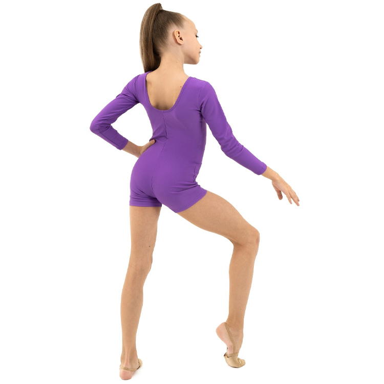 Costum p/u gimnastica cu sorti maneca lunga Grace Dance Gymnastic leotard long sleeve with shorts photo 5