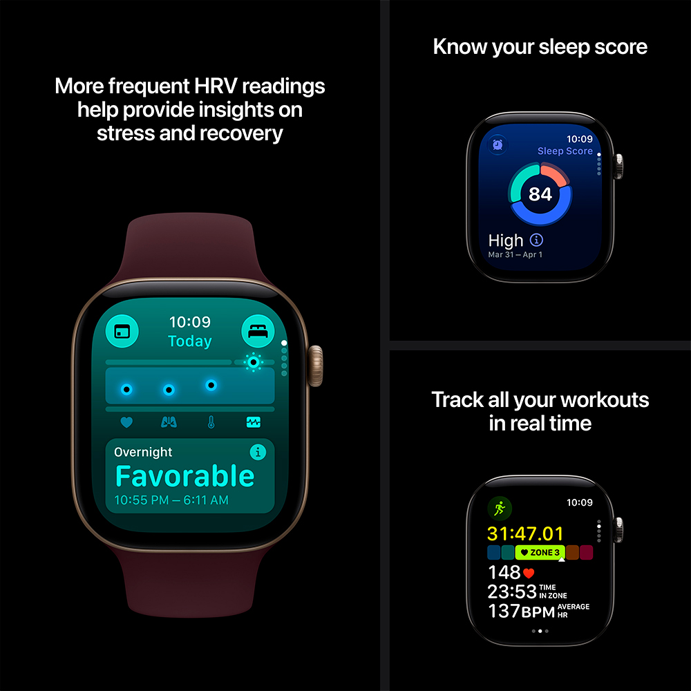 Смарт часы Apple Watch Series 12 GPS 46mm Space Grey Aluminium Case with Navy Blue Sport Band - M/L photo 5