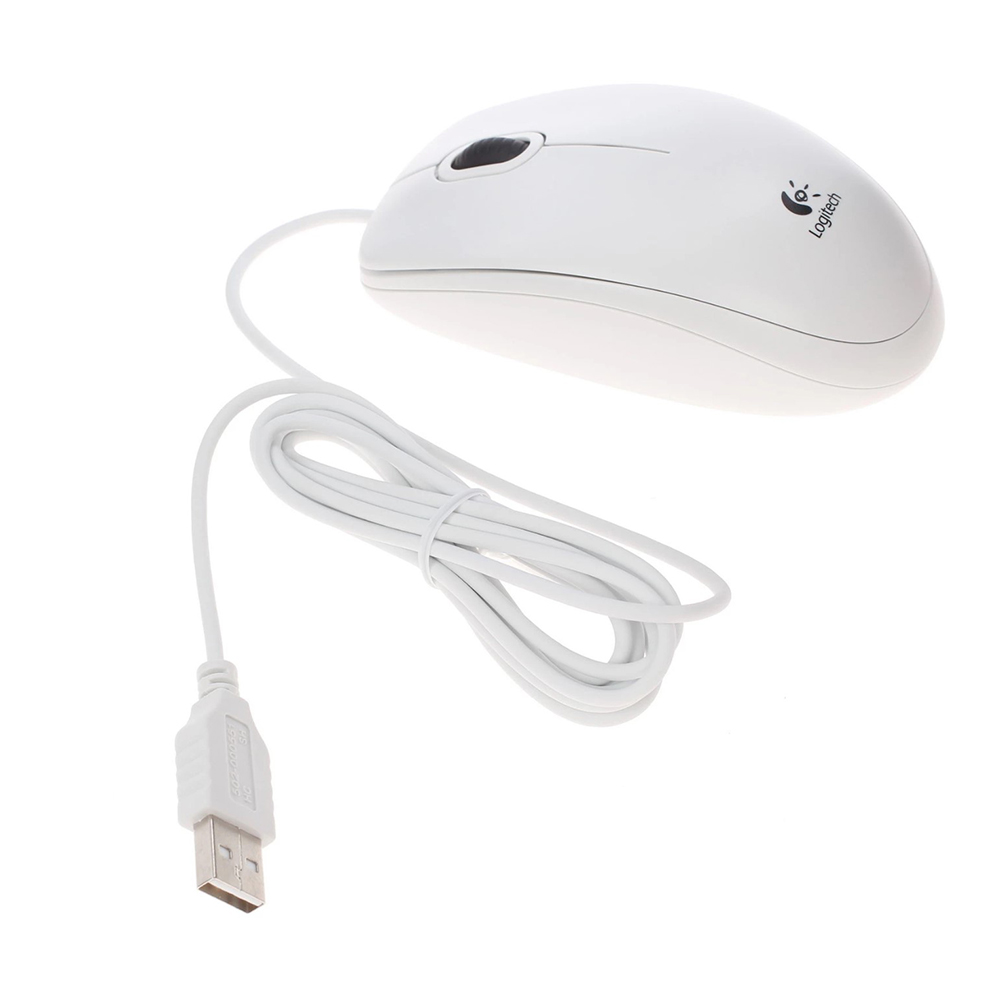 Проводная мышь Logitech B100 white USB Белый / Оптическая / Белый photo 6