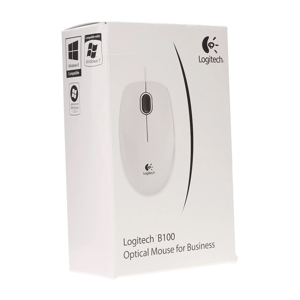 Проводная мышь Logitech B100 white USB Белый / Оптическая / Белый photo 7
