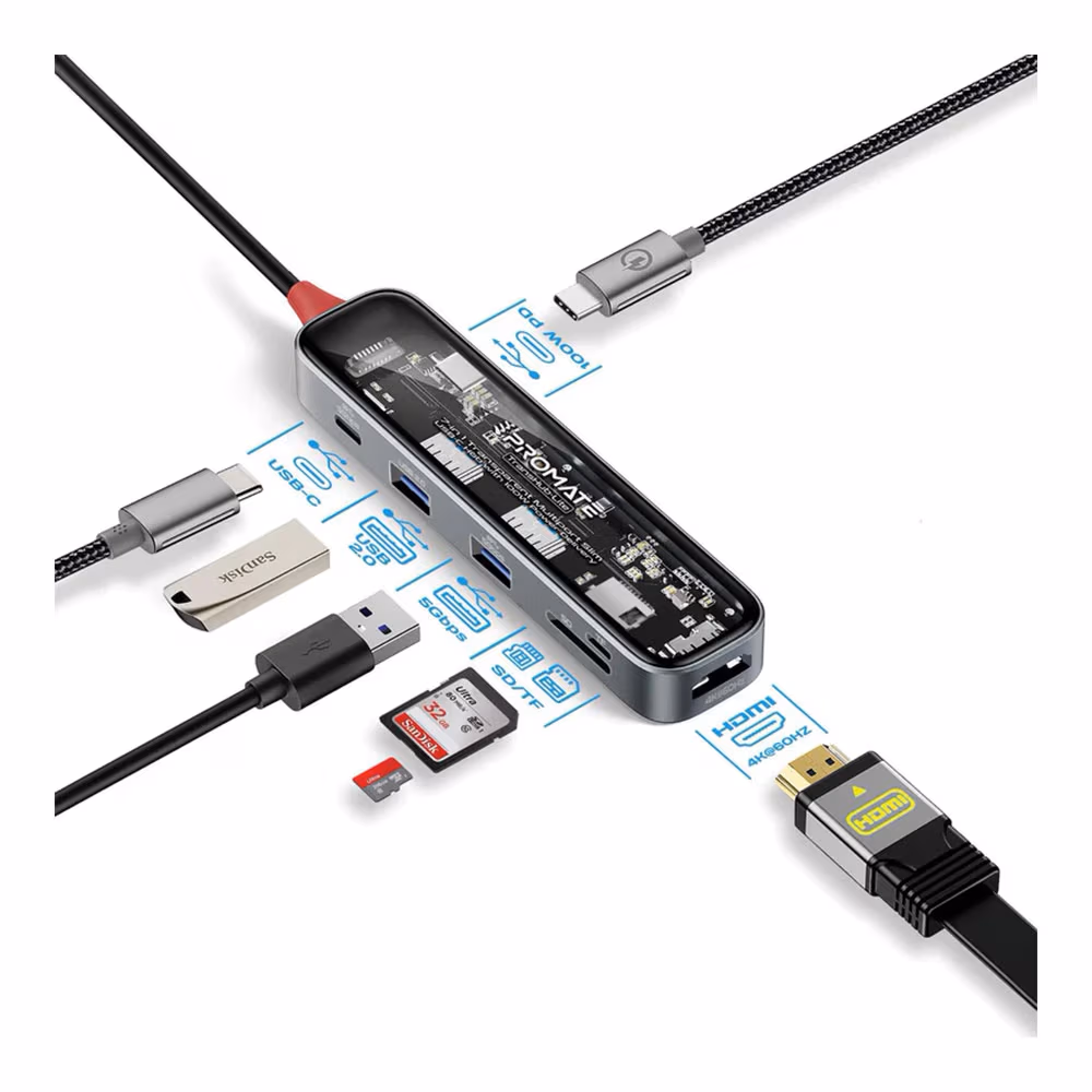 USB Hub Promate TransHub-Lite 