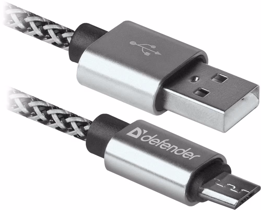 Кабель USB-A - Micro USB Defender USB0803TWHITE