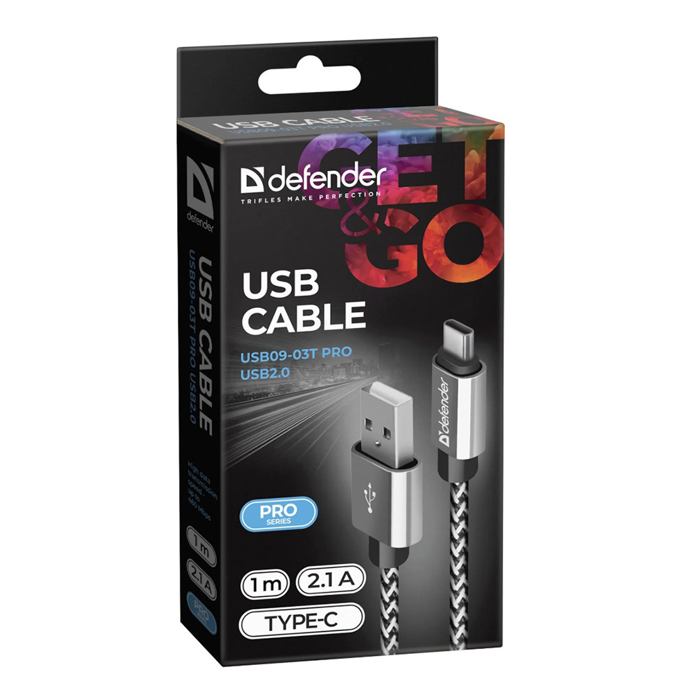 Кабель USB-A - USB Type-C Defender USB09-03T PRO 1 /1м /Серебристый photo 4