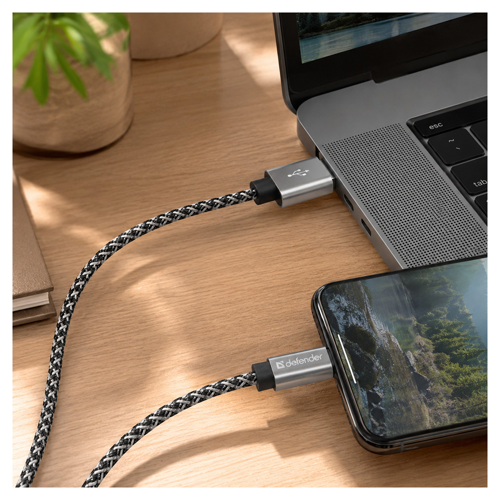 Кабель USB-A - USB Type-C Defender USB09-03T PRO 1 /1м /Серебристый photo 6