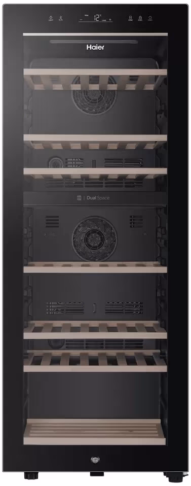 Frigider de vin Haier  FWC77GDAU1, 77 sticle sticle, 127 cm, A, Negru