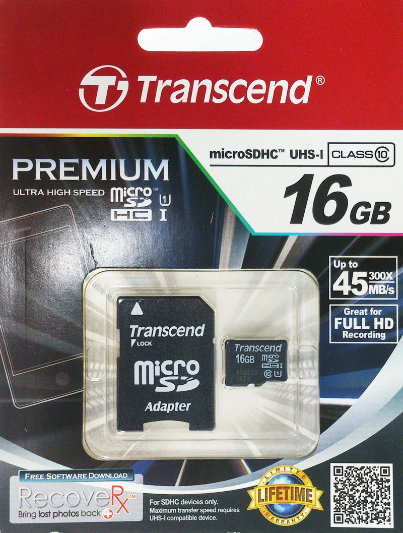 Card de memorie MicroSD+SD adapter Transcend  TS16GUSDU1 Class10 16GB +adapter