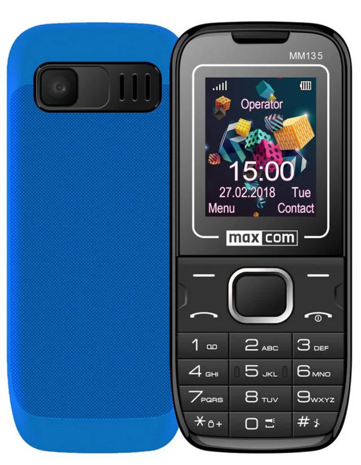 Telefon mobil clasic Maxcom MM135 Dual-SIM Negru-albastru photo 2