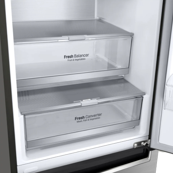 Frigider cu doua usi LG GAB459MAUM / 341 l / 186 cm / A++ / Gri photo 5