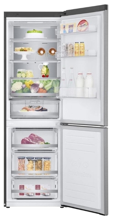 Frigider cu doua usi LG GAB459SMUM / 341 l / 186 cm / A++ / Gri photo 3