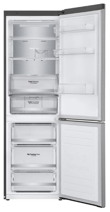Frigider cu doua usi LG GAB459SMUM / 341 l / 186 cm / A++ / Gri photo 4