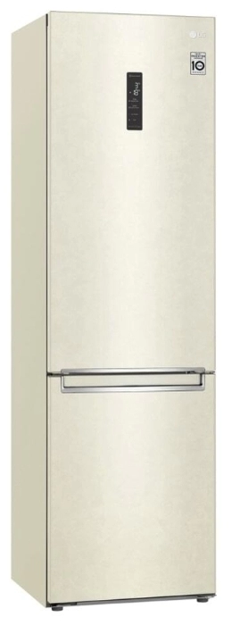 Холодильник с нижней морозильной камерой LG GAB509SEUM, 384 л, 203 см, A++, Бежевый