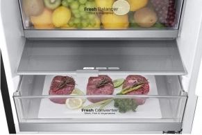 Холодильник с нижней морозильной камерой LG GWB509SBUM, 364 л, 203 см, E/A++, Черный