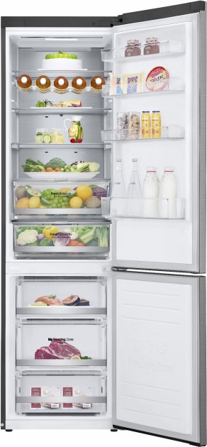 Frigider cu doua usi LG GWB509SMUM / 384 l / 203 cm / F / Gri photo 2