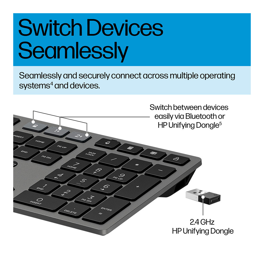 Tastatura + mouse fara fir HP 725 Multi-Device 9T5B0UT photo 10