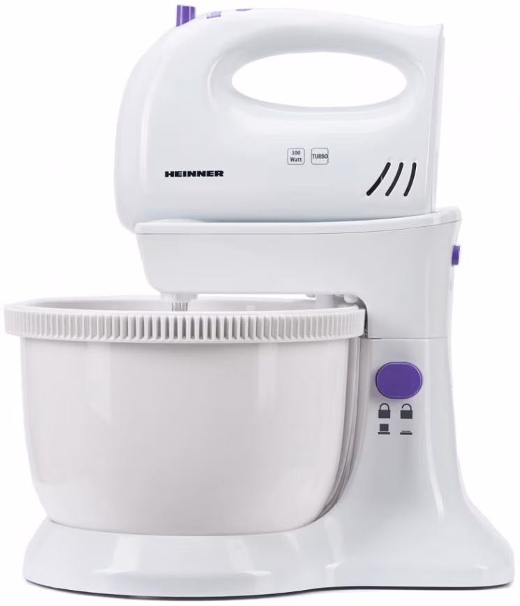 Миксер Heinner HMB350UV, 5 скоростей, Белый 