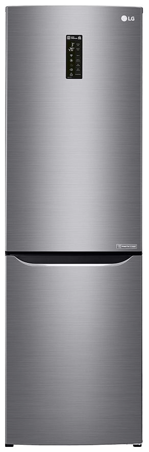 Холодильник с нижней морозильной камерой LG GAB429SLUZ, 302 л, 191 см, A++, Серебристый