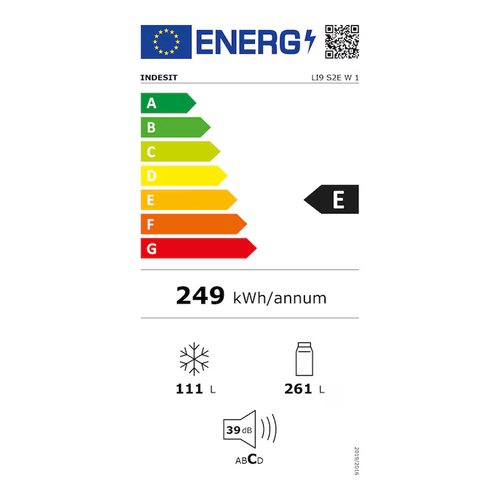 Frigider cu doua usi Indesit LI9 S2E W1 / 372 l / 201 cm / E / Alb photo 2