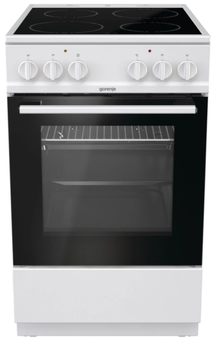 Плита электрическая Gorenje EC5111WG, 4 конфорок, Закаленное стекло, 50 см, Белый