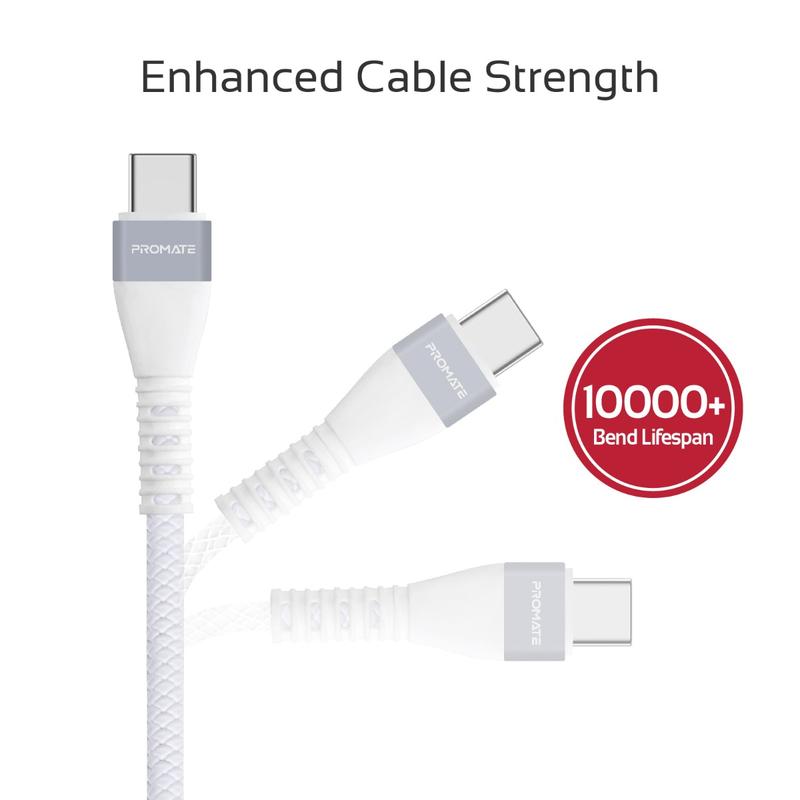 Cablu USB-A - USB Type-C Promate VigoRay-C White 1.2 /1.2m /Alba photo 6