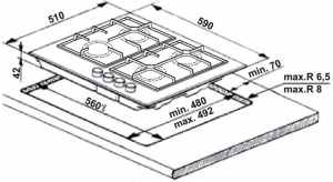 Встраиваемая  газовая панель Whirlpool GOA6425WH thumbnav 3