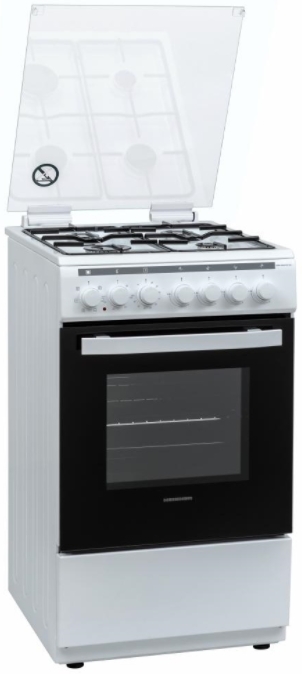 Газовая плита Heinner HFSC-V60LITGC-WH / 4 конфорок / 50 см / Белый photo 2