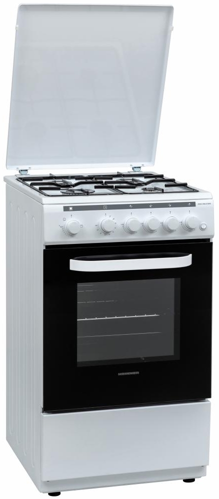 Газовая плита Heinner HFSC-V60LITGWH / 4 конфорок / 50 см / Белый photo 1 Газовая плита Heinner HFSC-V60LITGWH / 4 конфорок / 50 см / Белый photo 1
