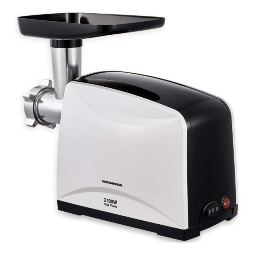 Tocator carne cu cilindru rotativ Heinner MG-2100BKWH, 1.8 kg/min, 2100 W, Alb photo 3