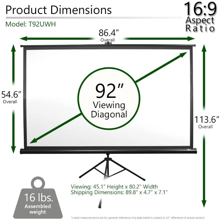 Ecran p/u  proiector Elite Screens T92UWH photo 5