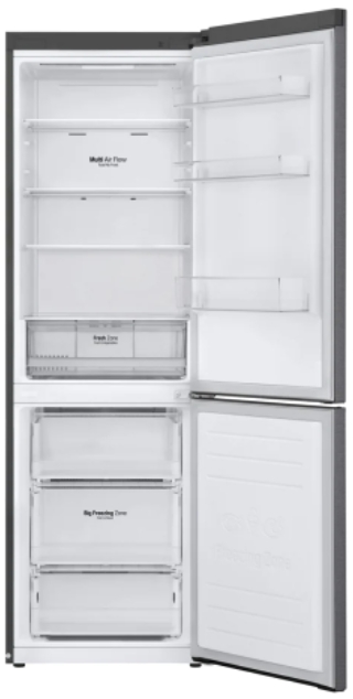 Frigider cu doua usi LG GAB459MLWL / 341 l / 186 cm / A+ / Gri photo 2