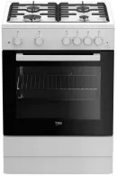 Плита газовая Beko FSGT62110GWO, 4 конфорок, Эмаль, 60 см, Белый