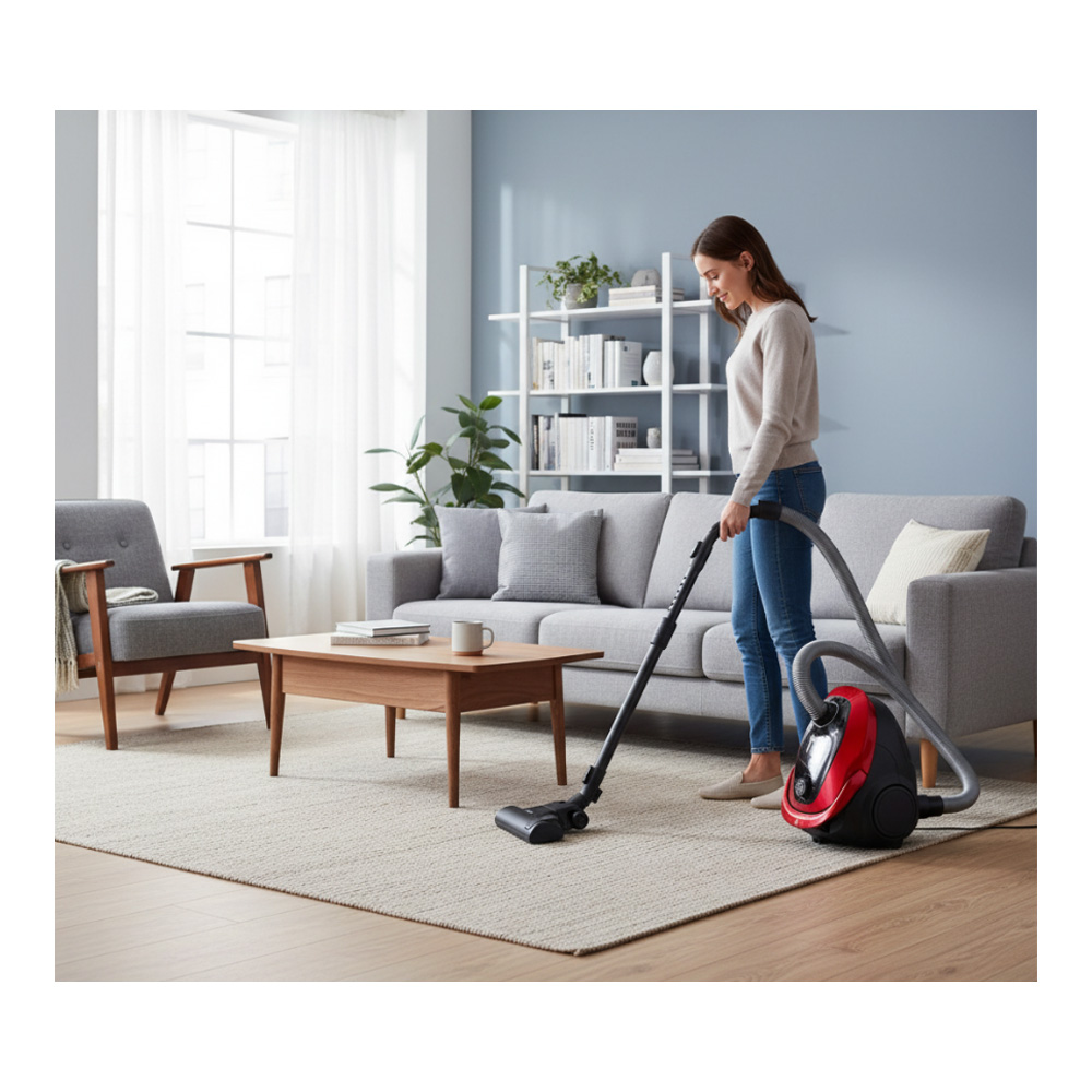 Aspirator cu sac Samsung VC07M25E0WR / 750W / Bordo photo 7